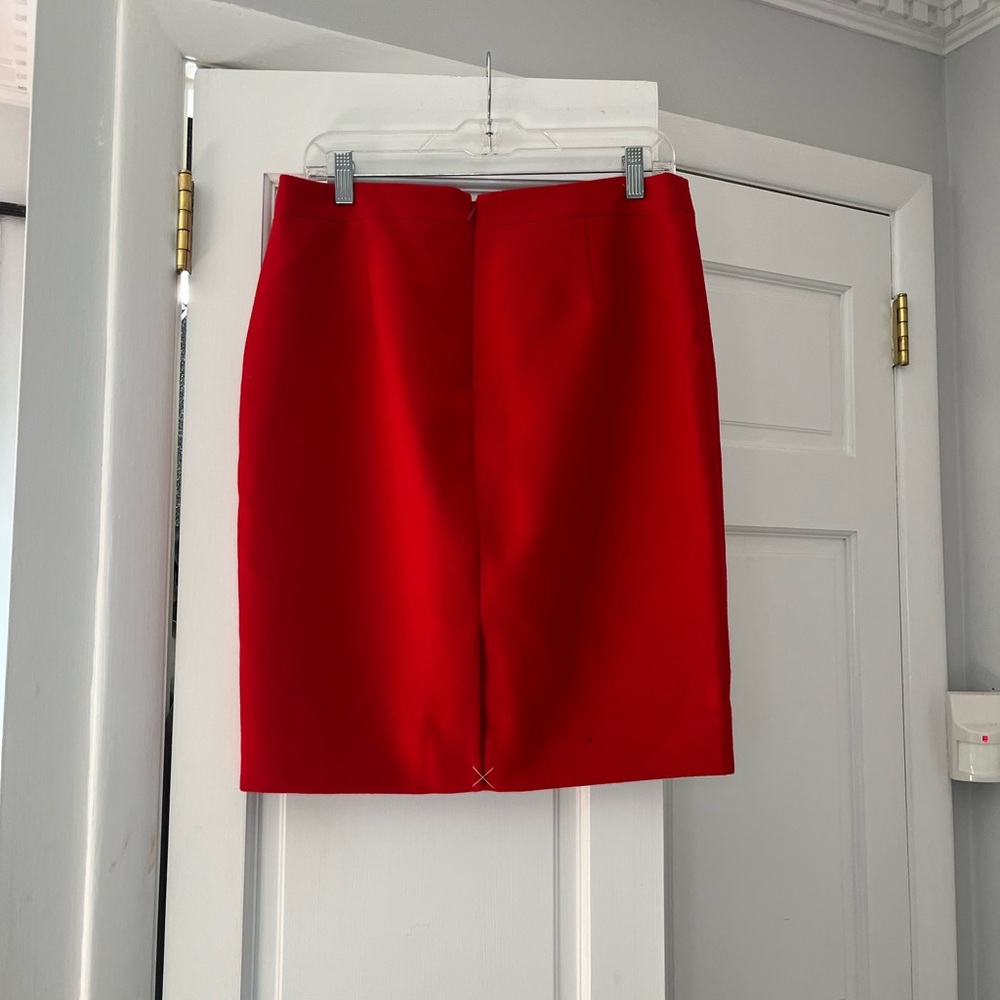 J Crew 100% Wool Chic Red Pencil Skirt for Women Business Casual - Picture 6 of 9